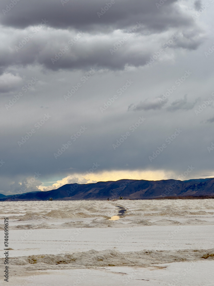 Lithium brine evaporation ponds in the altiplano in Jujuy Province, Argentina