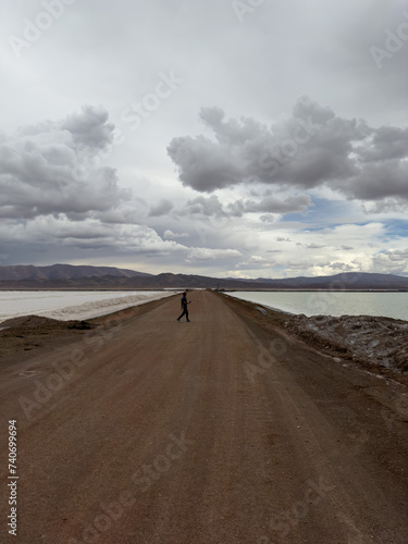 Lithium brine evaporation ponds in the altiplano in Jujuy Province  Argentina