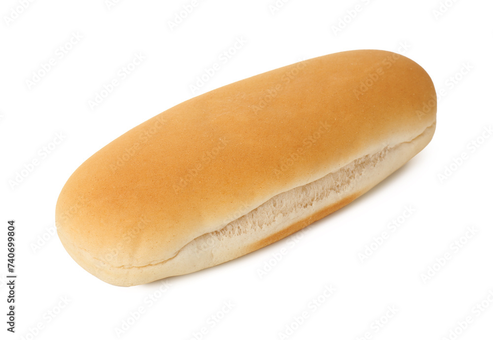 One fresh hot dog bun isolated on white One fresh hot dog bun isolated on white