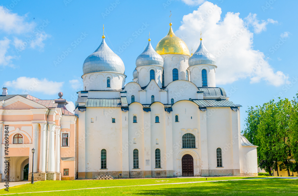 Cathedral of St. Sophia in sunny summer day. Novgorod Detinets (Novgorod Kremlin). Veliky Novgorod. Russia