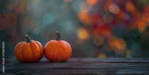 Halloween concept with orange pumpkins