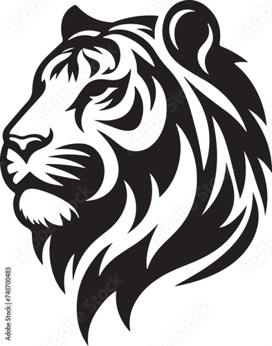 Wallpaper Mural Best Tiger Head vector, Silhouette, illustration.  Torontodigital.ca
