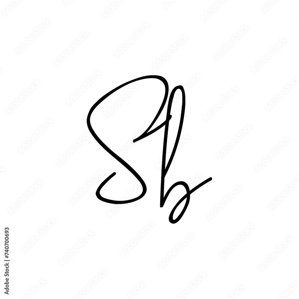 A hand-drawn signature logo design template A hand-drawn signature logo design template