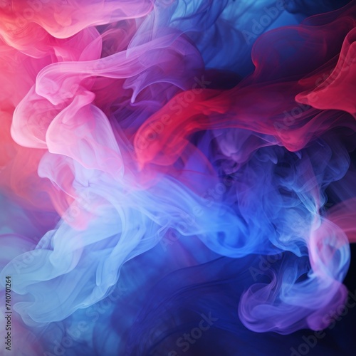 illustration Dramatic smoke and fog blue, purple and red colors