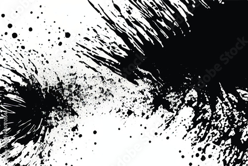  Abstract Black and White Grunge Textured Background. Grunge black paint brush stroke background. Abstract background, black color painted on white wall, art brush stroke.
