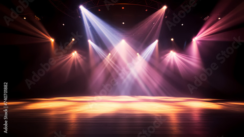 The stage background is illuminated by the light of a spotlight © ma