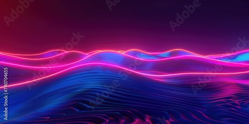 Vibrant Neon Wavy Lines in a 3D Abstract Background