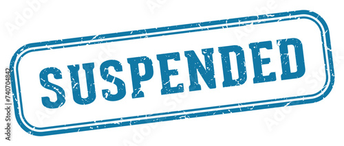 suspended stamp. suspended rectangular stamp on white background