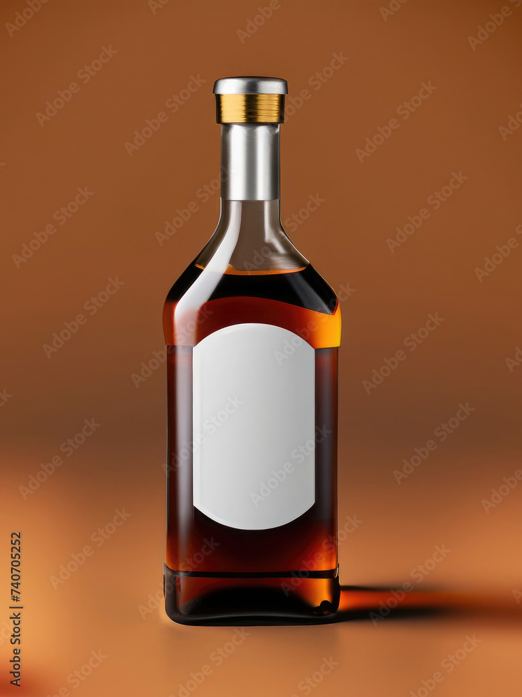 bottle of cognac, no label