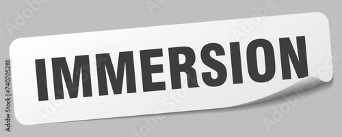 immersion sticker. immersion label