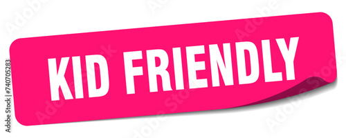 kid friendly sticker. kid friendly label