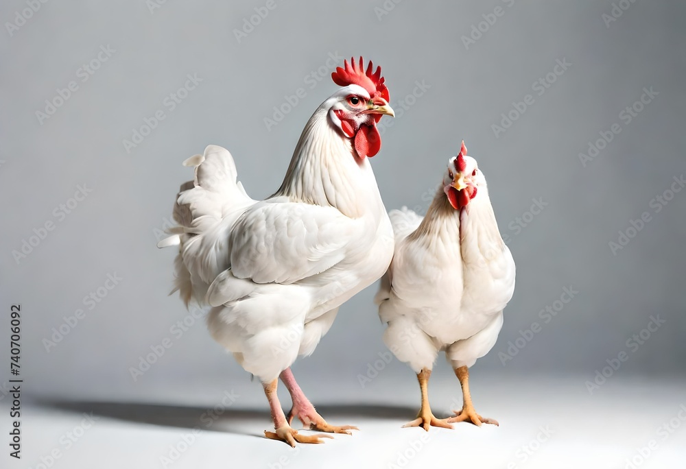 Fototapeta premium rooster and hen