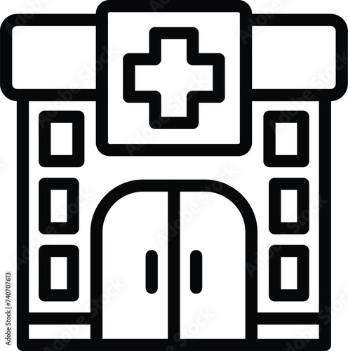 Hospital building icon outline vector. Medicine patient. Nurse healthcare