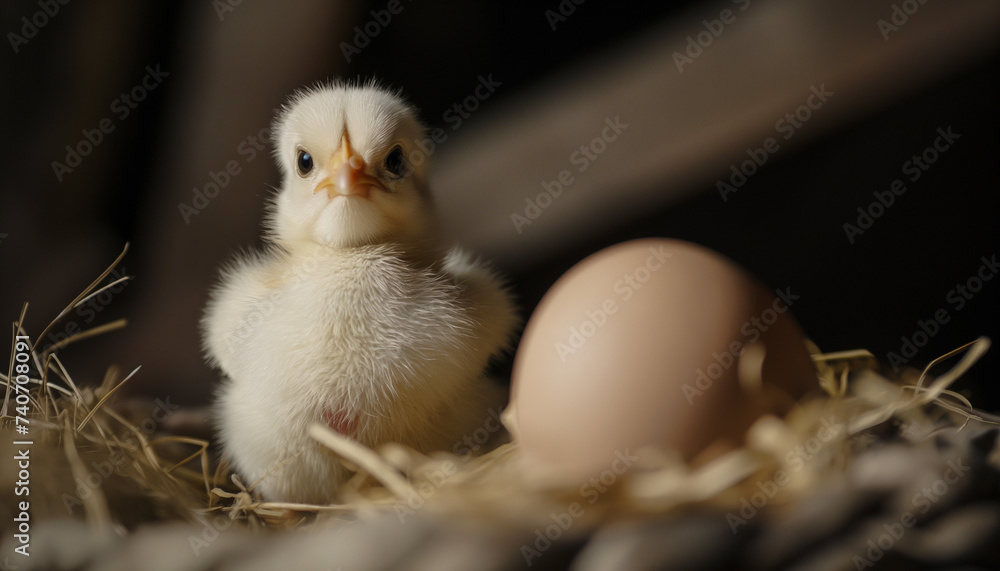 chicken in a nest