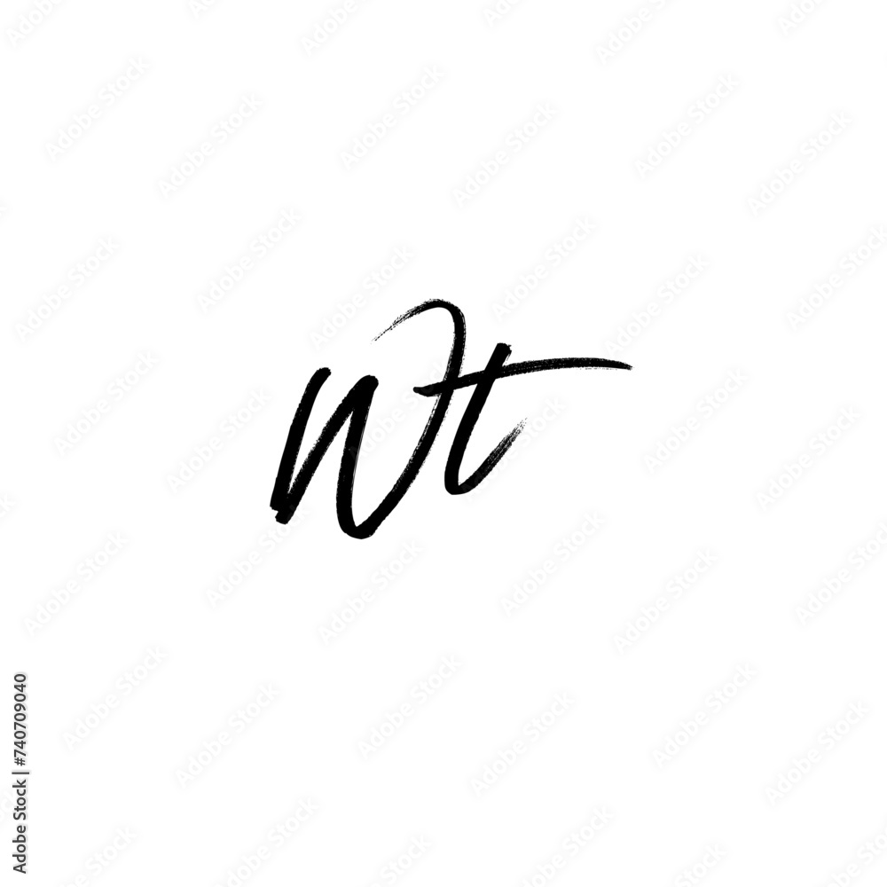 A hand-drawn signature logo design template A hand-drawn signature logo design template