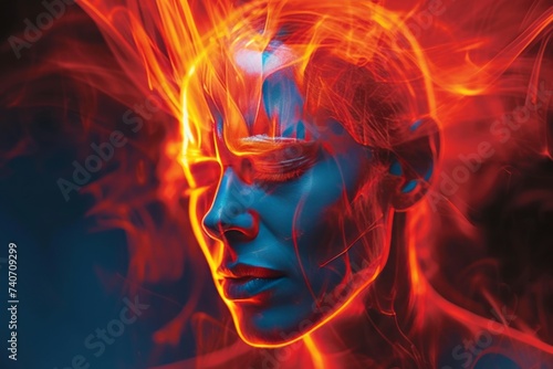  Woman Having a Severe Headache  A Conceptual Image for Health-Related Articles and Medical Research 