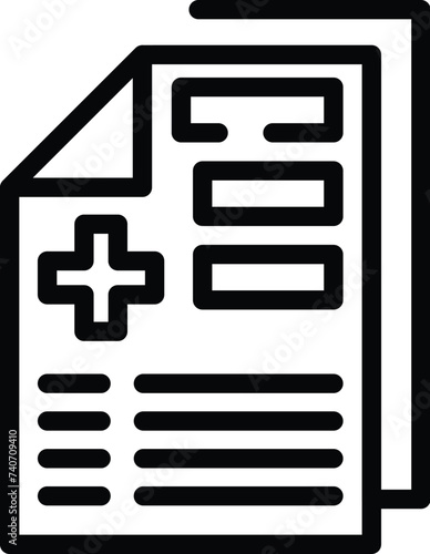 Clinic patient papers icon outline vector. Treatment care. Doctor visit