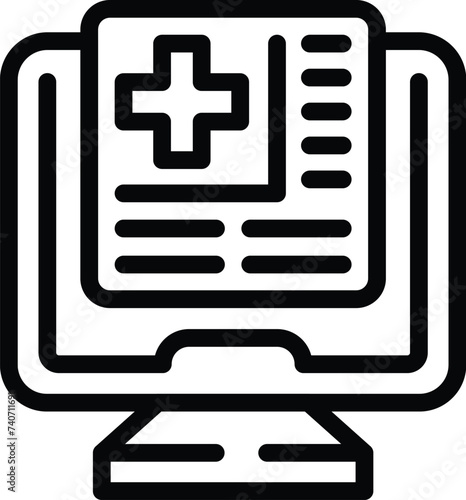 Medical covering patient icon outline vector. Clinic room. Doctor visit