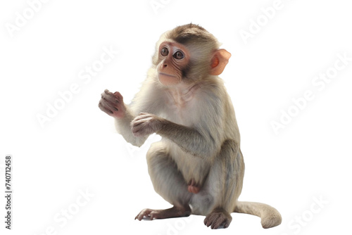 monkey  isolated on transparent background - Generative AI

 photo