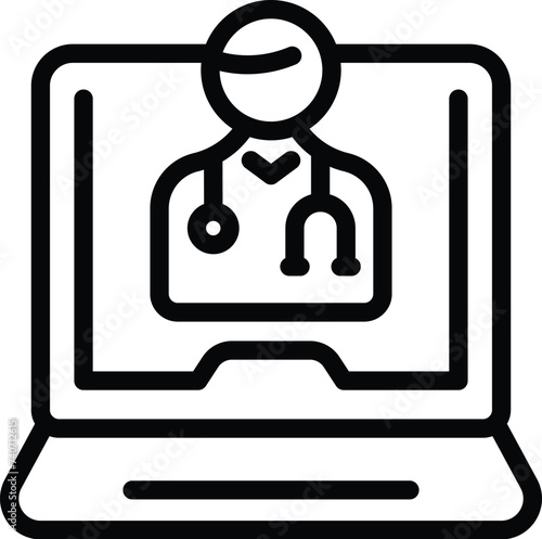 Visit doctor online icon outline vector. Medic visit. Home care well