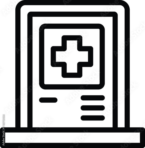 Visit doctor door icon outline vector. Clinic care. Patient medical help
