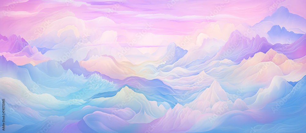 holographic retro style of illustration colorful pastel view lanscape nature background holographic retro style of illustration colorful pastel view lanscape nature background