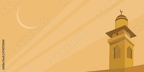 ramadan kareem or eid background flat illustration