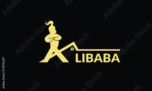 Alibaba A Letter House Genie Real Estate Logo With Vector House Monster With Fang Logo