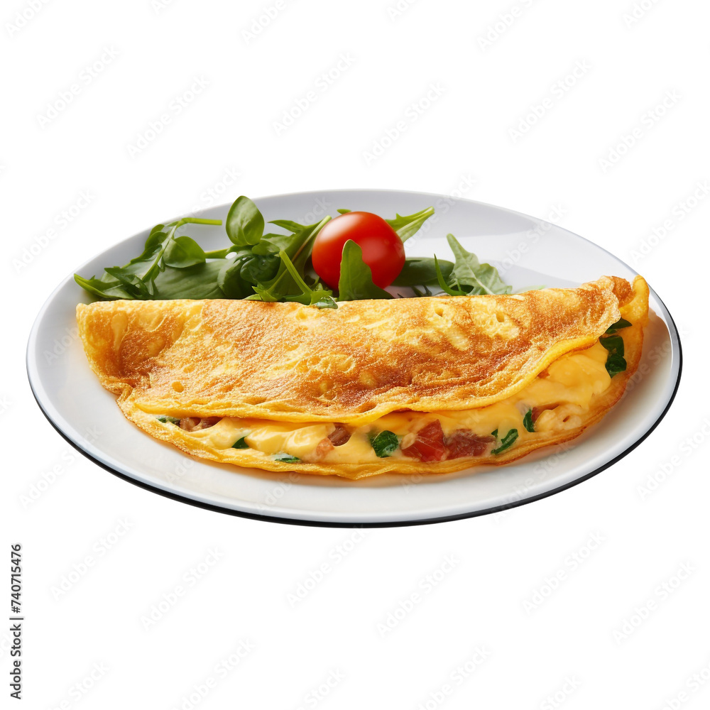 Omurice isolated on transparent background