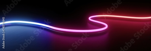 colorful neon wavy line glowing in the dark