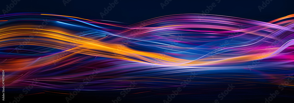 Abstract background with glowing light trail on a black Abstract background with glowing light trail on a black
