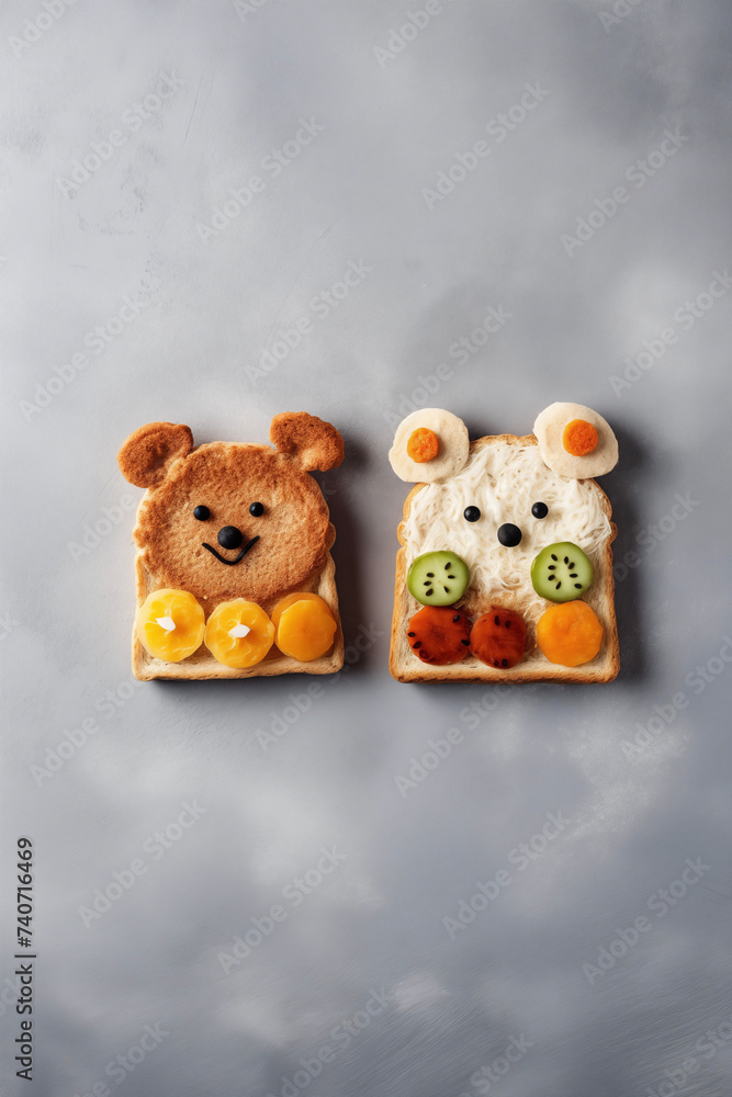 Childrens idea breakfast. Healthy meal for baby. Kids Food art. Childrens idea breakfast. Healthy meal for baby. Kids Food art.