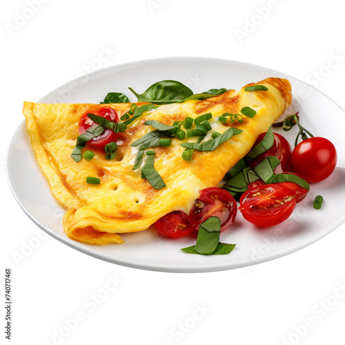 Omurice isolated on transparent background
