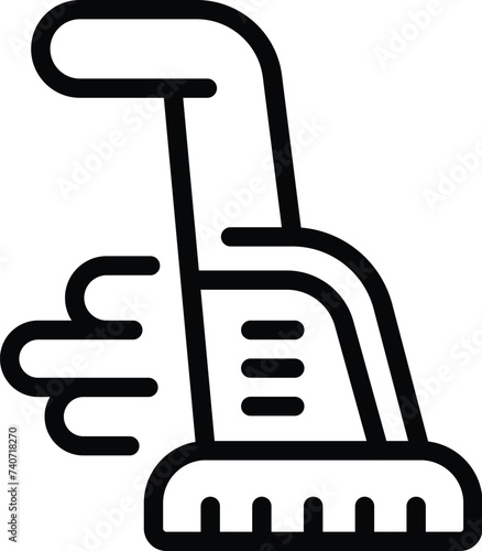Floor washing mop icon outline vector. Modern automotive care equipment. Cleansing scrubber staff