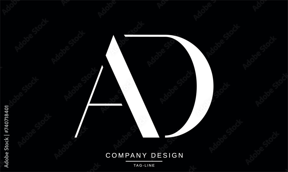 AD, DA Abstract Letters Logo Monogram Design AD, DA Abstract Letters Logo Monogram Design