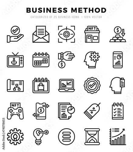 Business Method icons set. Vector illustration. photo