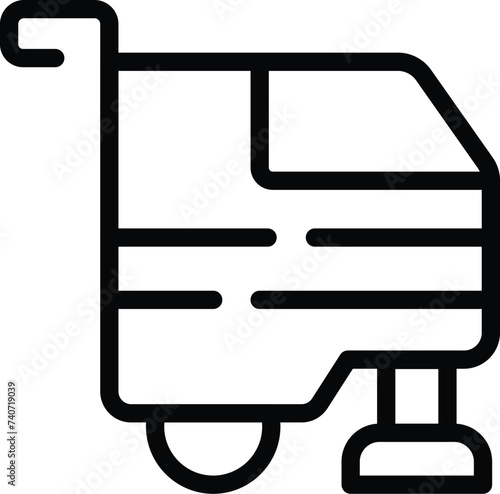 Floor scrubber icon outline vector. Surface cleaner vehicle. Sanitation indoor machine