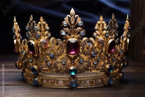 Gold crown with encrusted jewels