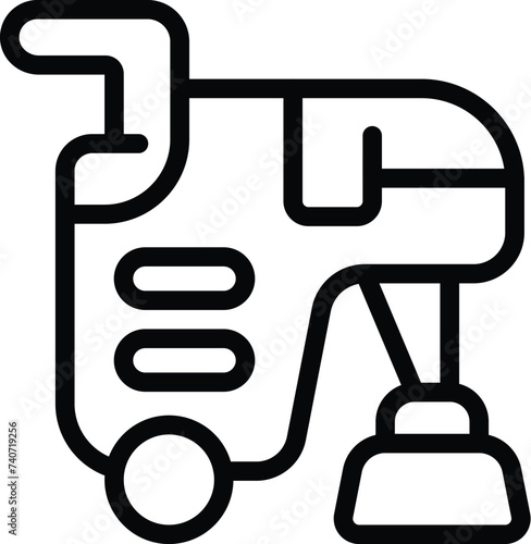 Industrial floor cleaner icon outline vector. Housekeeping personnel equipment. Indoor surface scrubber
