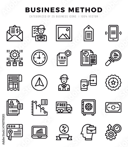 Business Method Lineal icons. Vector Lineal illustration.