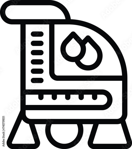 Electric floor scrubber icon outline vector. Sanitation indoor equipment. Cleansing automatic device