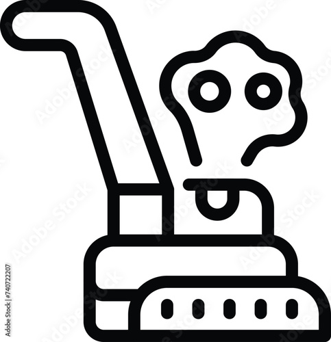 Hard floor cleaner icon outline vector. Sanitation maintenance tool. Purifying surface scrubber