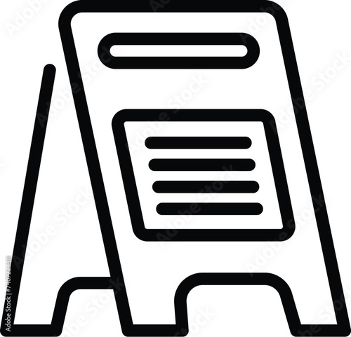 Slippery floor warning icon outline vector. Indoor washing service. Housekeeping service staff