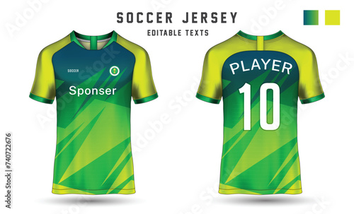 Sublimation soccer, colorful jersey template. Sportst-shirt design for cricket, football, gaming jersey.