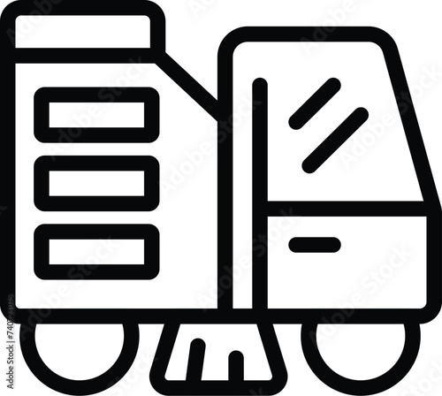Professional floor cleaner icon outline vector. Sweeper and scrubbing equipment. Cleaning service vehicle