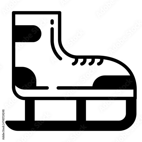 Skateboard glyph and line vector illustration