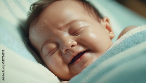 baby sleeping. Infant. smiling. cute. 