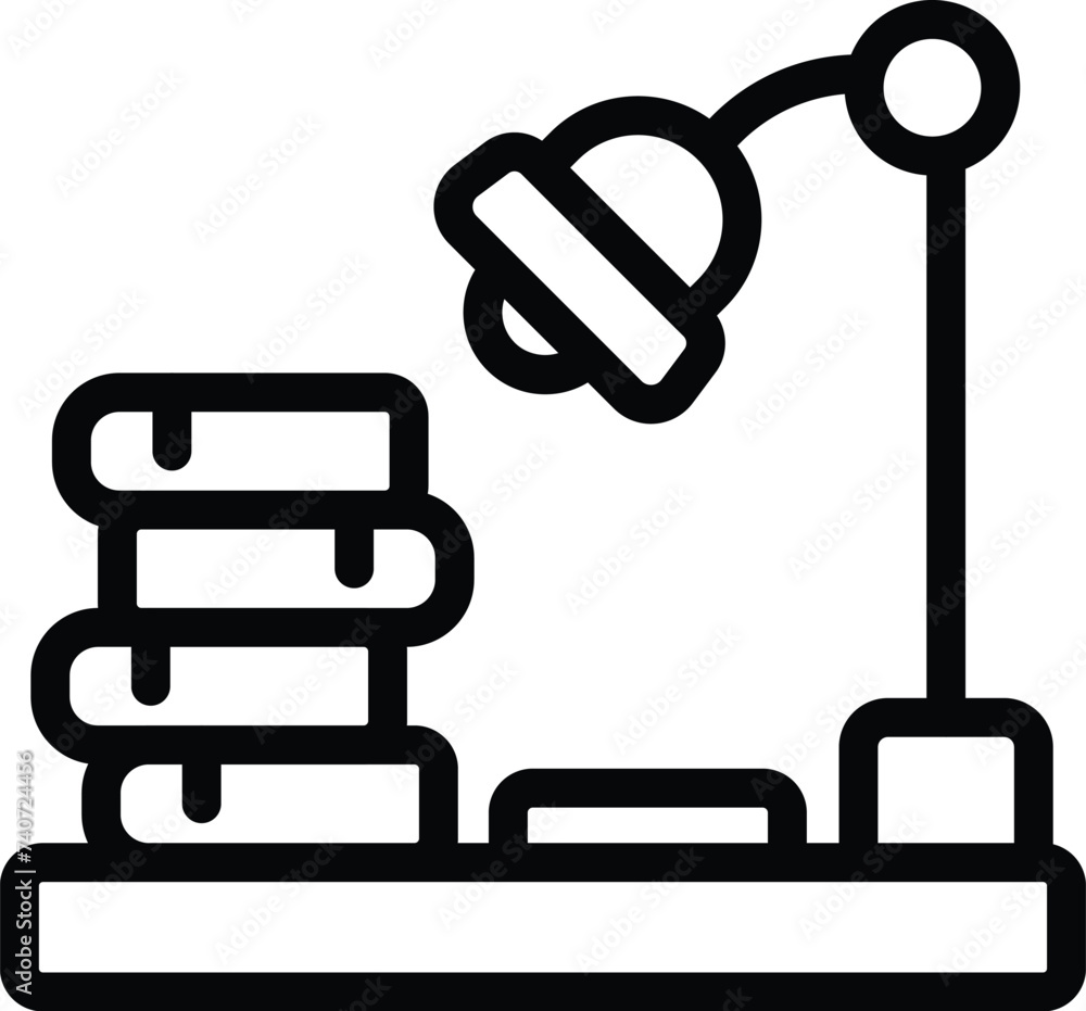 Daily book reading icon outline vector. Home office. Everyday slender Daily book reading icon outline vector. Home office. Everyday slender