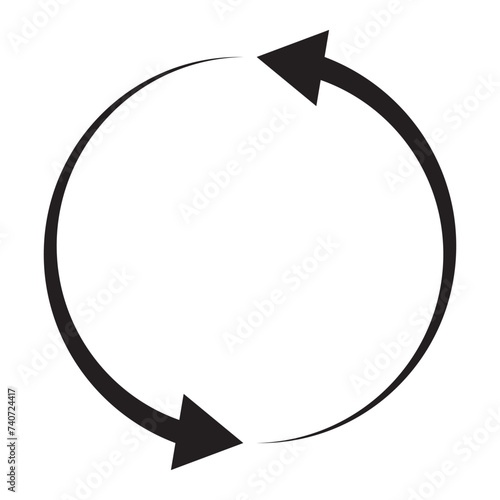 Black round arrows .Vector Icon Web Site Graphic. Recycle icon.