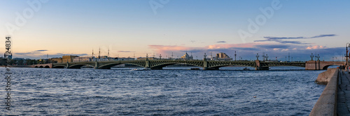 view from the palace embankment to the Trinity Bridge